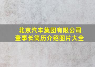 北京汽车集团有限公司董事长简历介绍图片大全