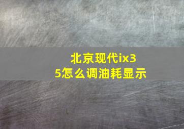 北京现代ix35怎么调油耗显示