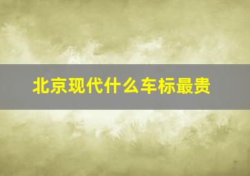 北京现代什么车标最贵