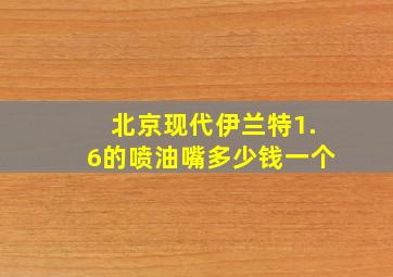 北京现代伊兰特1.6的喷油嘴多少钱一个