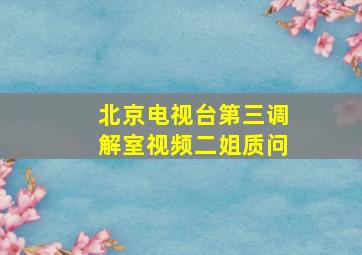 北京电视台第三调解室视频二姐质问