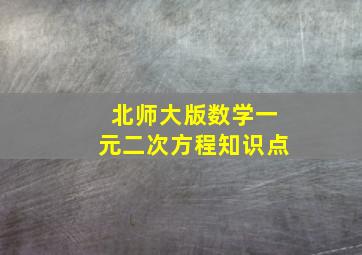 北师大版数学一元二次方程知识点