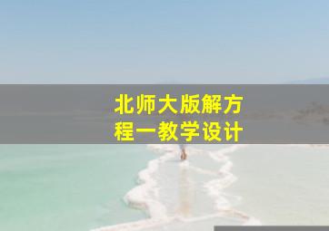 北师大版解方程一教学设计