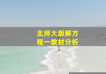 北师大版解方程一教材分析