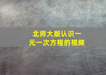 北师大版认识一元一次方程的视频