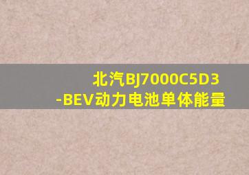 北汽BJ7000C5D3-BEV动力电池单体能量