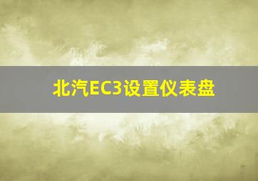 北汽EC3设置仪表盘