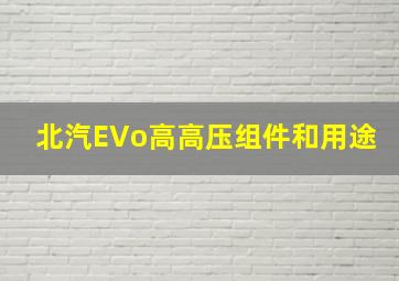 北汽EVo高高压组件和用途