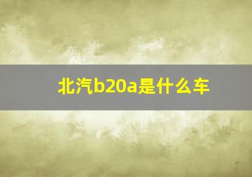 北汽b20a是什么车