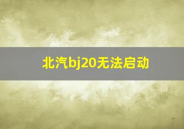 北汽bj20无法启动