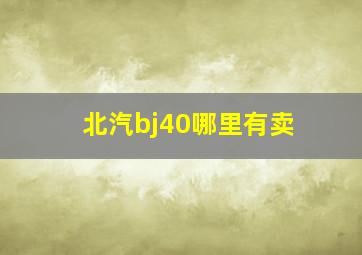 北汽bj40哪里有卖