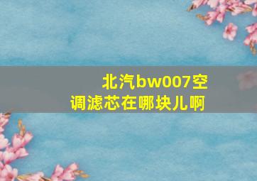 北汽bw007空调滤芯在哪块儿啊