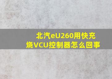 北汽eU260用快充烧VCU控制器怎么回事