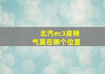 北汽ec3座椅气囊在哪个位置