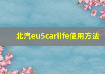 北汽eu5carlife使用方法