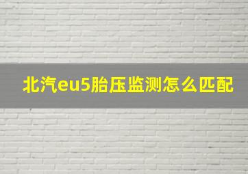 北汽eu5胎压监测怎么匹配