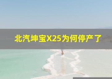 北汽坤宝X25为何停产了