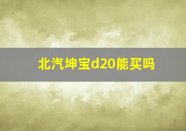 北汽坤宝d20能买吗