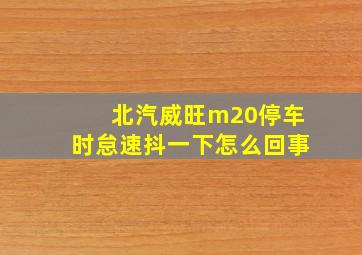 北汽威旺m20停车时怠速抖一下怎么回事