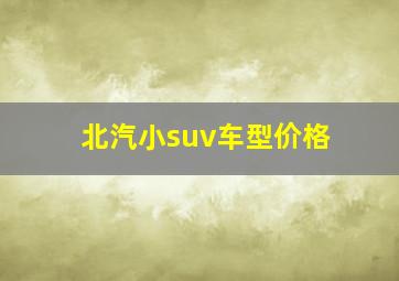 北汽小suv车型价格