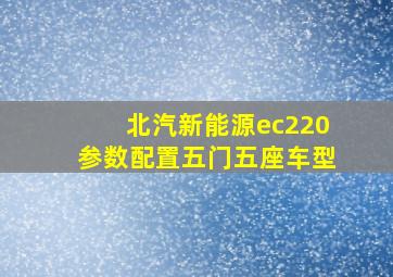 北汽新能源ec220参数配置五门五座车型