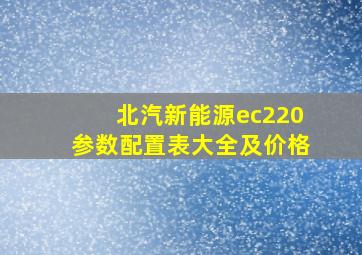 北汽新能源ec220参数配置表大全及价格