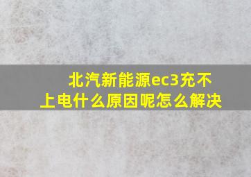 北汽新能源ec3充不上电什么原因呢怎么解决