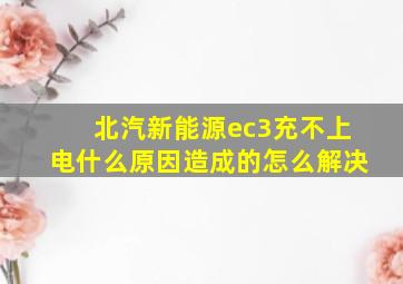 北汽新能源ec3充不上电什么原因造成的怎么解决