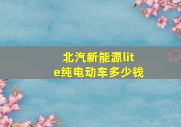 北汽新能源lite纯电动车多少钱