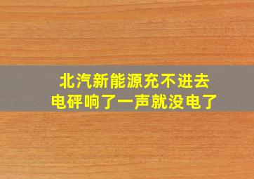 北汽新能源充不进去电砰响了一声就没电了