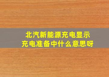 北汽新能源充电显示充电准备中什么意思呀