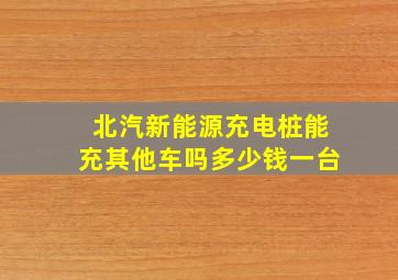 北汽新能源充电桩能充其他车吗多少钱一台