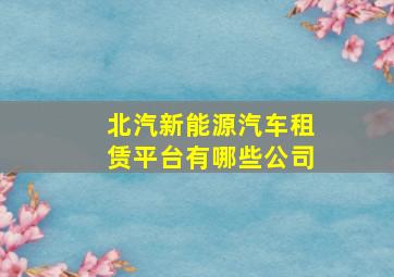 北汽新能源汽车租赁平台有哪些公司