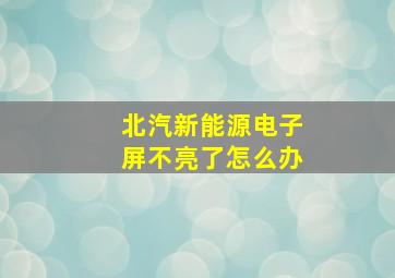 北汽新能源电子屏不亮了怎么办