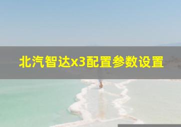 北汽智达x3配置参数设置