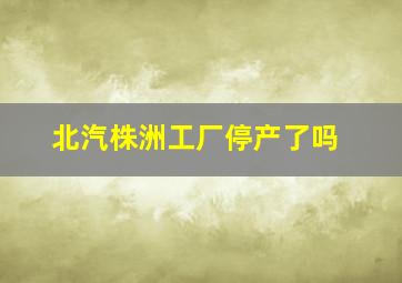 北汽株洲工厂停产了吗