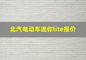 北汽电动车迷你lite报价