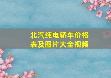 北汽纯电轿车价格表及图片大全视频