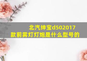 北汽绅宝d502017款前雾灯灯炮是什么型号的