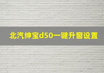 北汽绅宝d50一键升窗设置