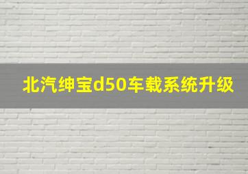 北汽绅宝d50车载系统升级