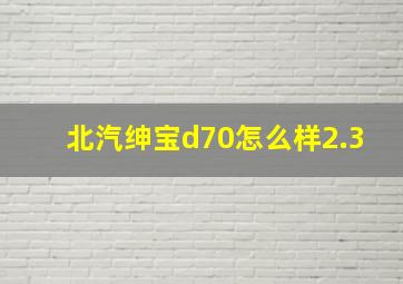 北汽绅宝d70怎么样2.3