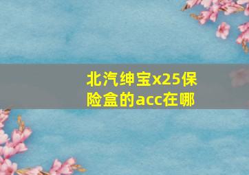 北汽绅宝x25保险盒的acc在哪