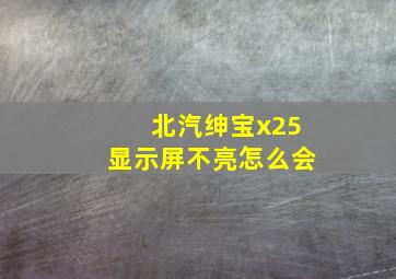 北汽绅宝x25显示屏不亮怎么会