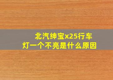 北汽绅宝x25行车灯一个不亮是什么原因