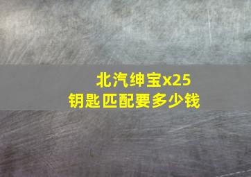 北汽绅宝x25钥匙匹配要多少钱