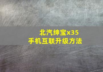 北汽绅宝x35手机互联升级方法