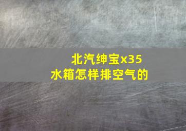 北汽绅宝x35水箱怎样排空气的