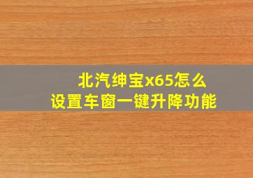 北汽绅宝x65怎么设置车窗一键升降功能