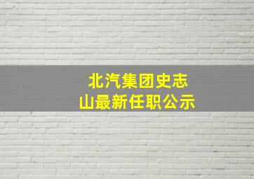 北汽集团史志山最新任职公示